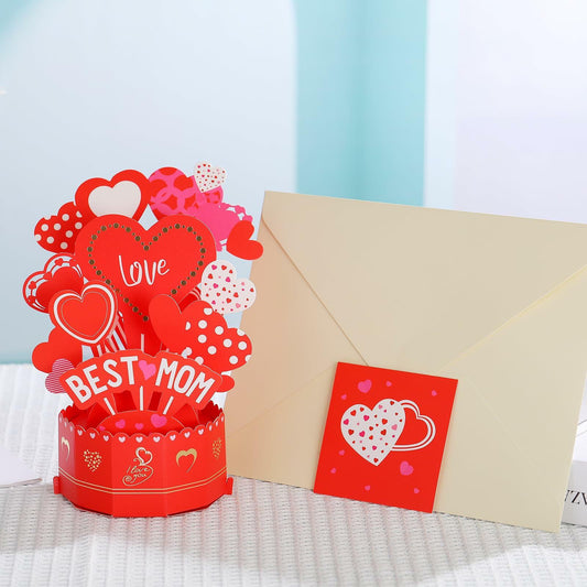 Lmcheny 3D Pop Up Best Mom Birthday Mother's Day Greeting Card