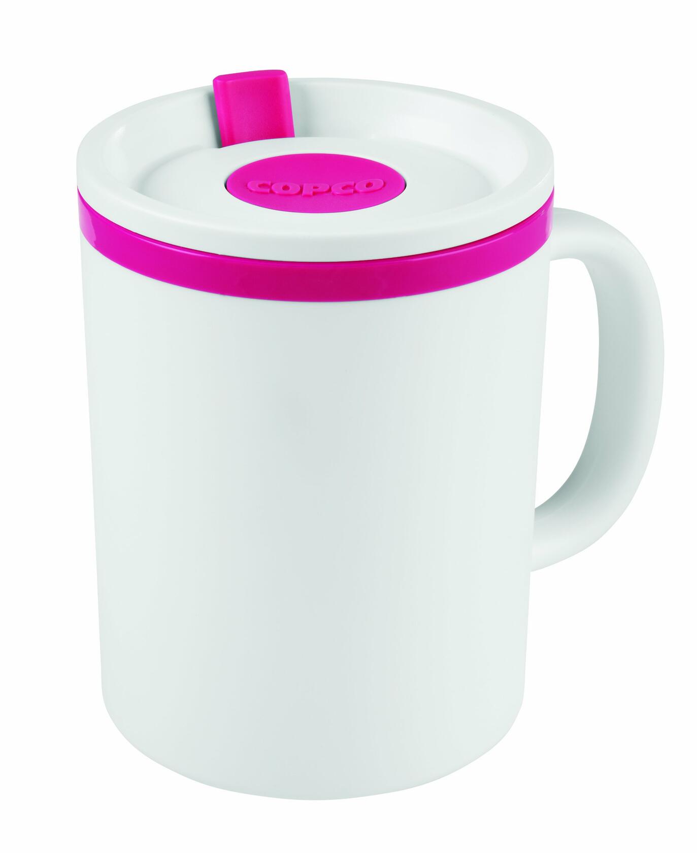 Copco Desk Mug 16 oz Double-Wall Insulated Spill-Resistant Pink BPA-Free