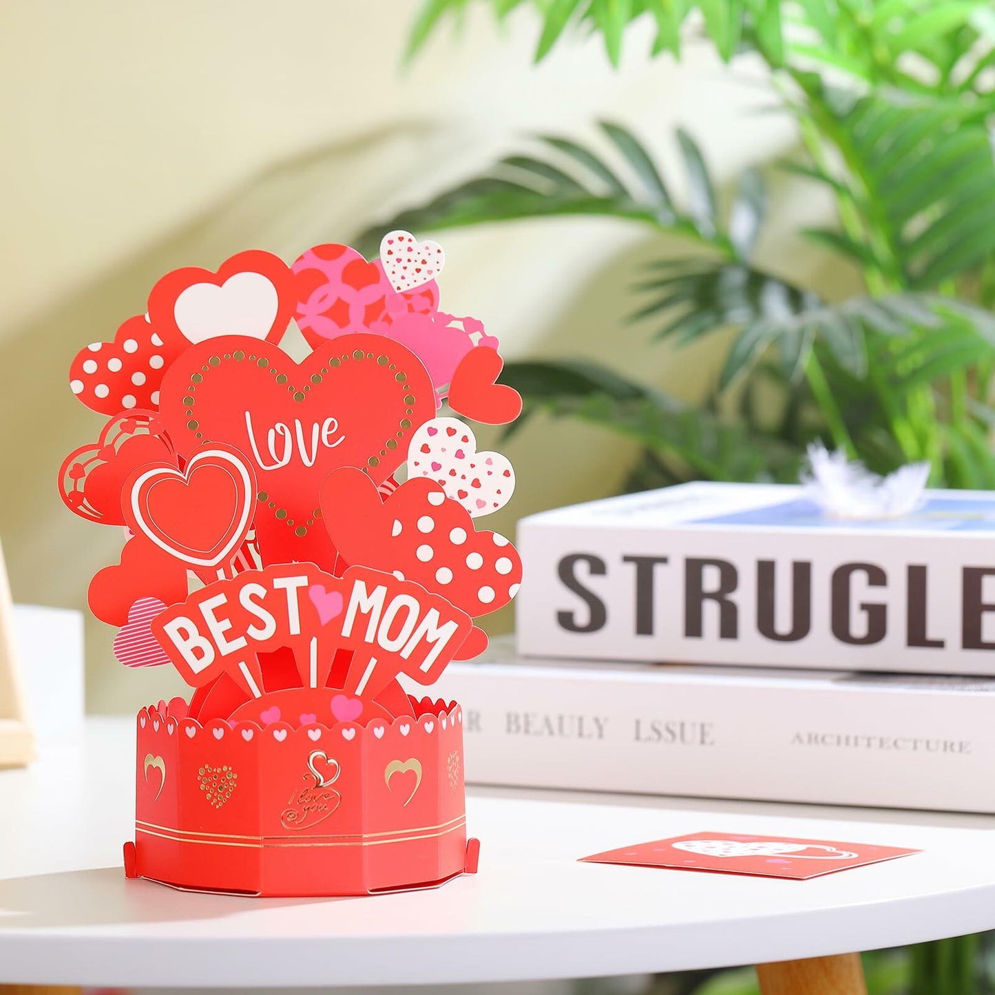 Lmcheny 3D Pop Up Best Mom Birthday Mother's Day Greeting Card