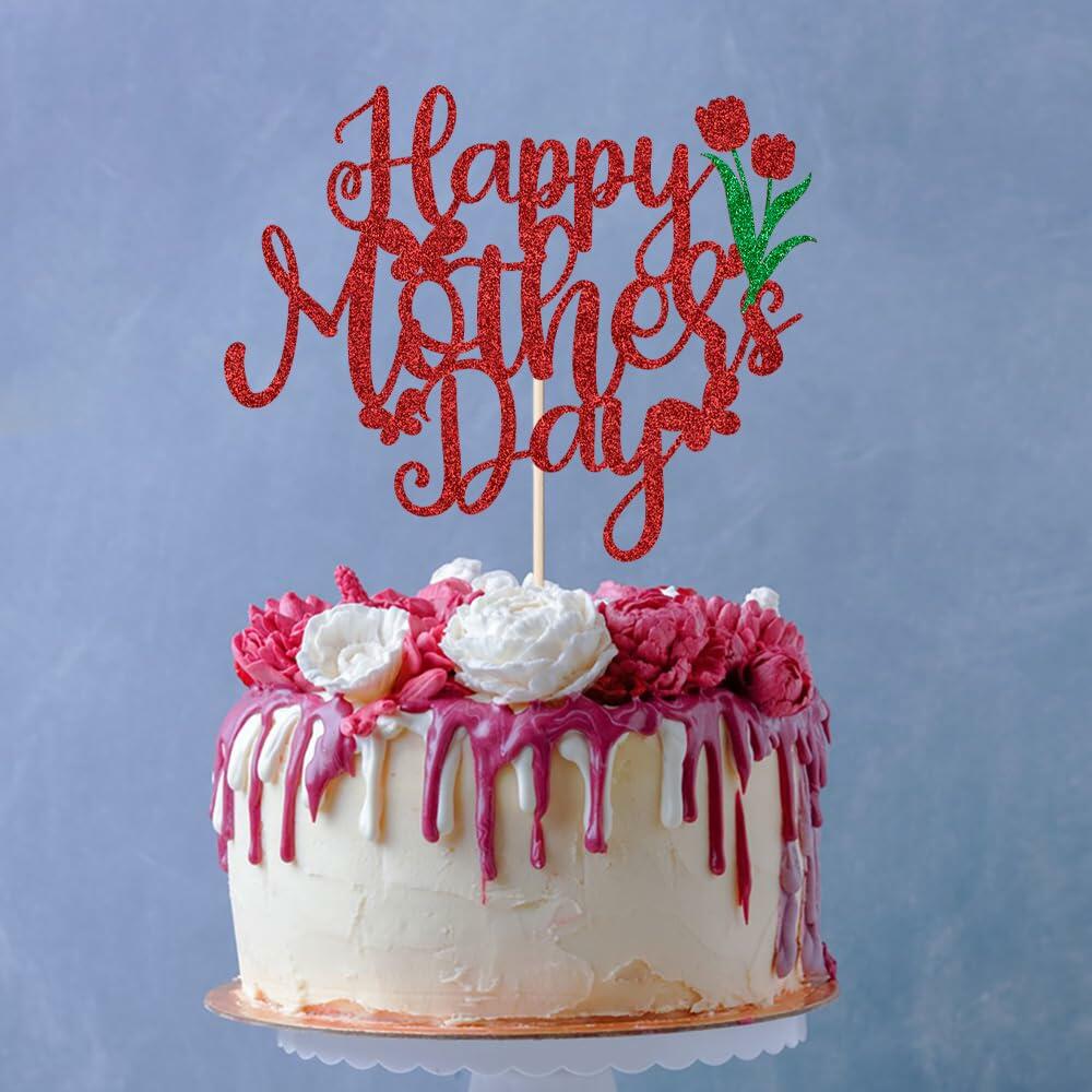 Happy Mother's Day Best Mom Ever Cake Topper Party Decoration