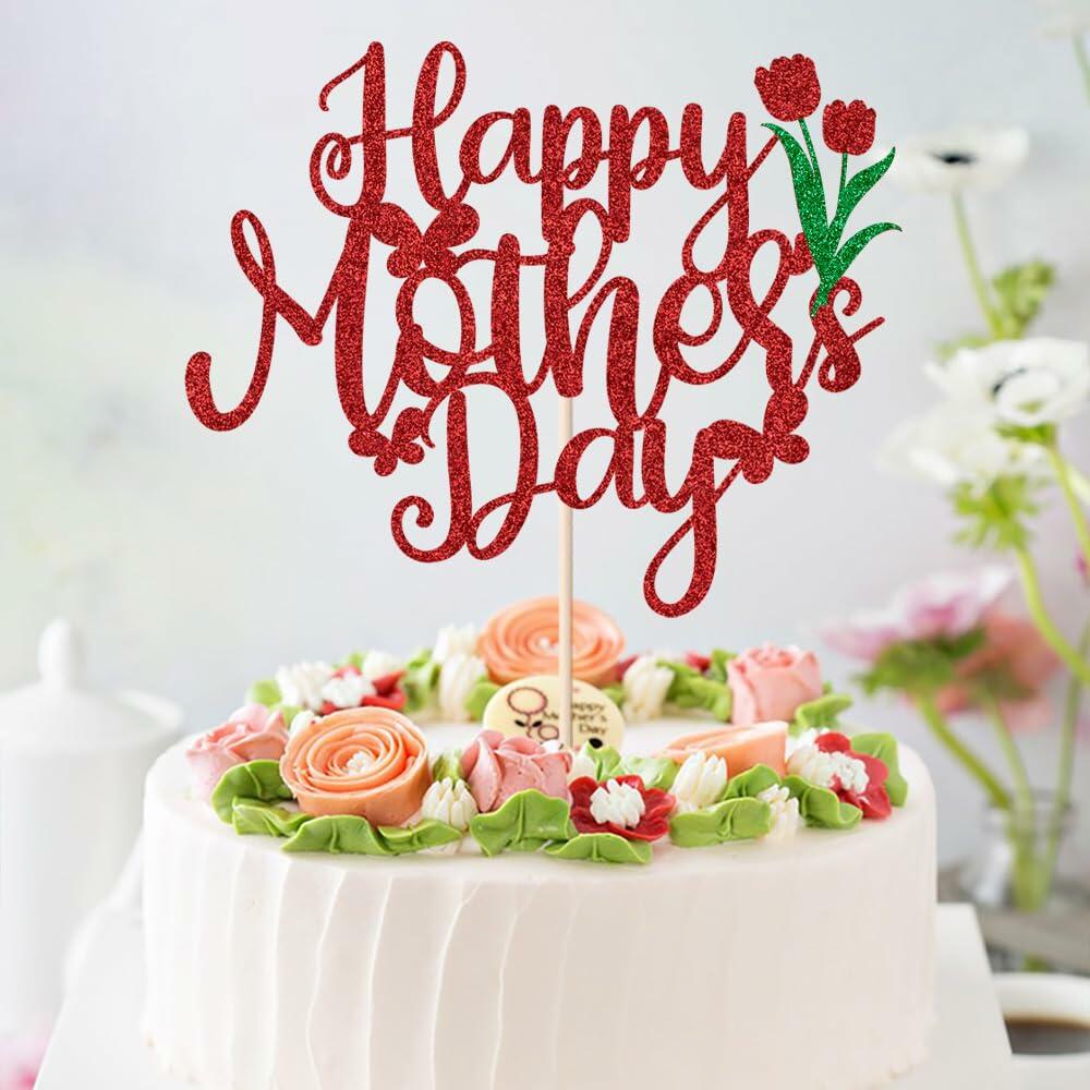 Happy Mother's Day Best Mom Ever Cake Topper Party Decoration