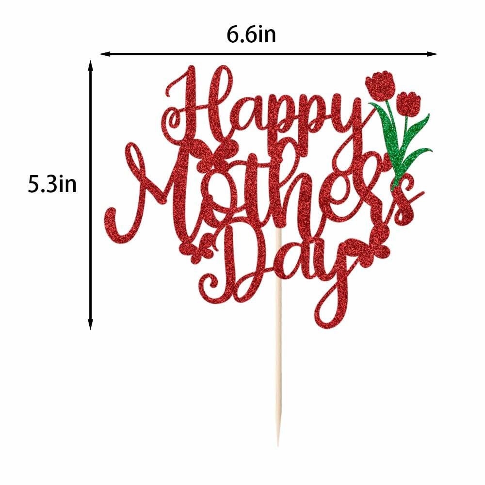 Happy Mother's Day Best Mom Ever Cake Topper Party Decoration