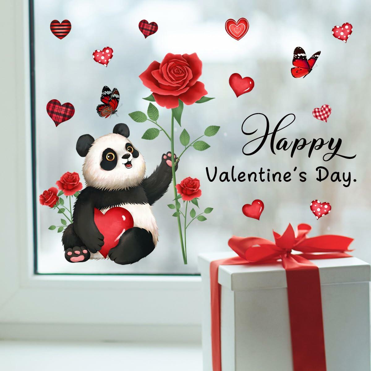 Valentine's Day Heart Window Clings Stickers Decals Pink 1 Sheet