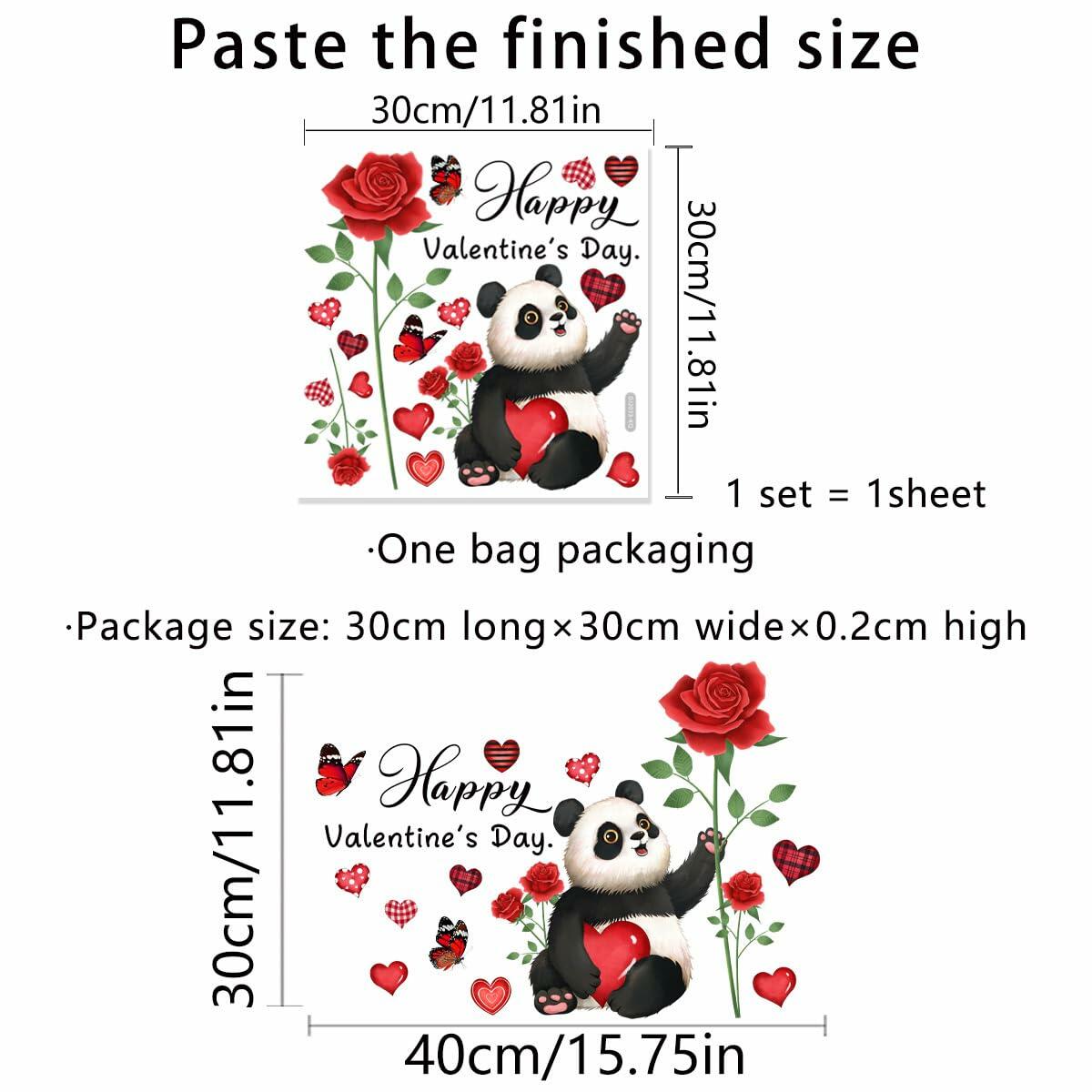 Valentine's Day Heart Window Clings Stickers Decals Pink 1 Sheet