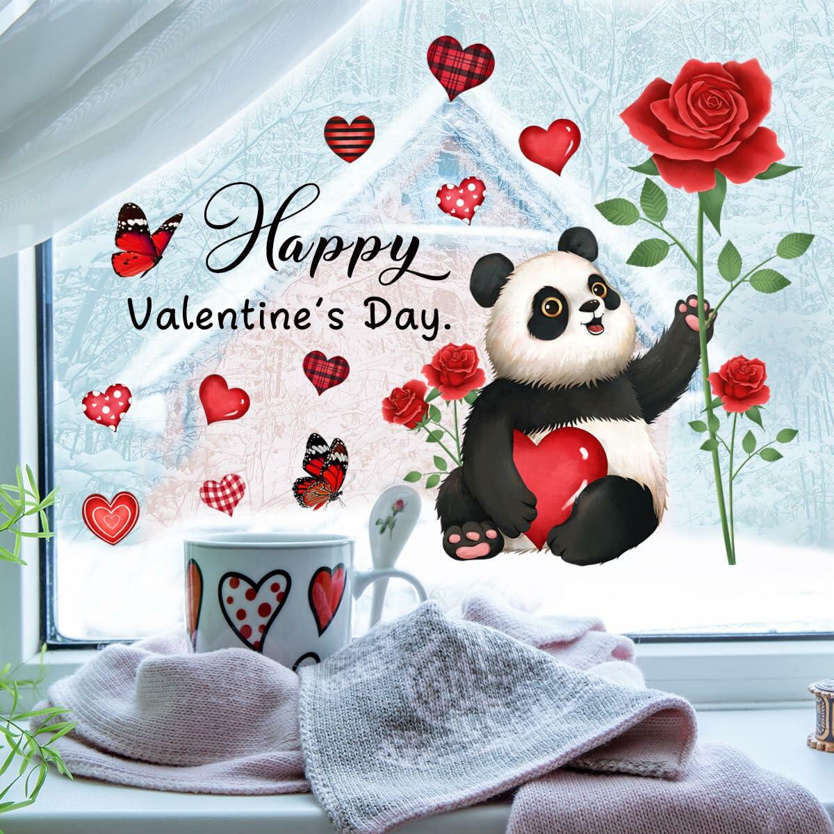 Valentine's Day Heart Window Clings Stickers Decals Pink 1 Sheet
