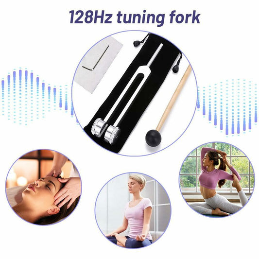 Vemise 128 Hz Tuning Fork Set for Healing Chakra Sound Therapy Yoga
