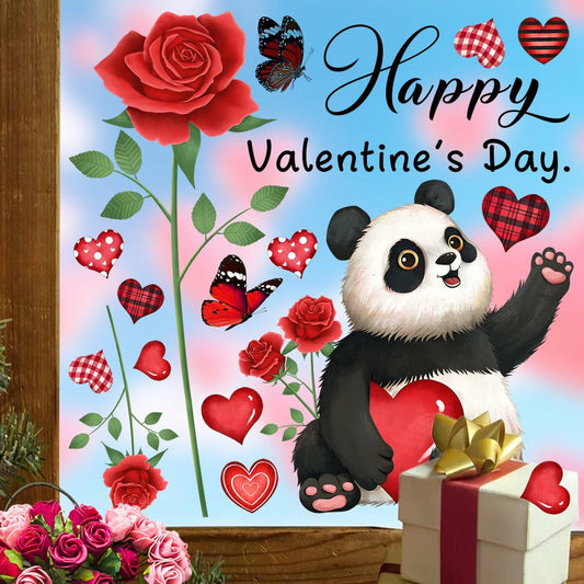 Valentine's Day Heart Window Clings Stickers Decals Pink 1 Sheet