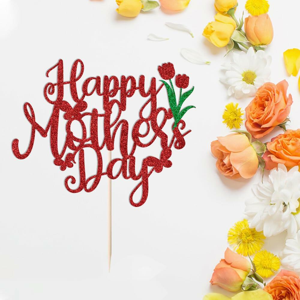 Happy Mother's Day Best Mom Ever Cake Topper Party Decoration