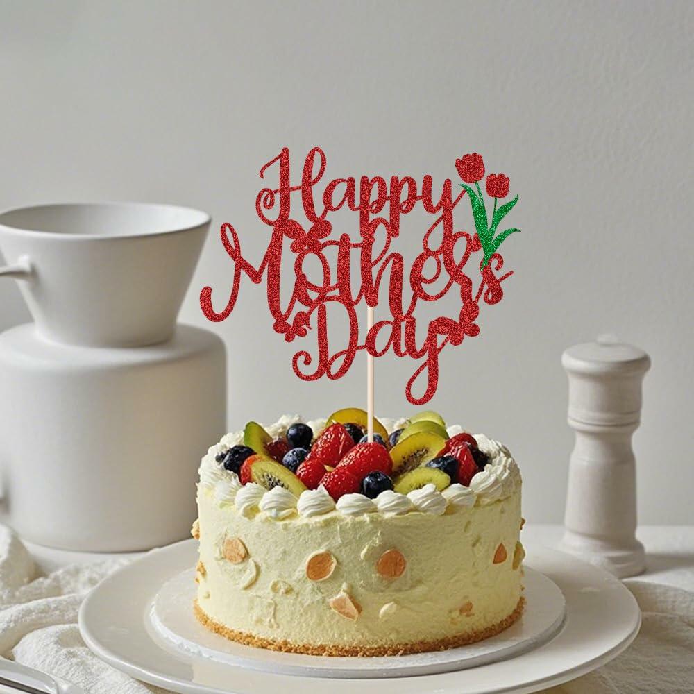 Happy Mother's Day Best Mom Ever Cake Topper Party Decoration