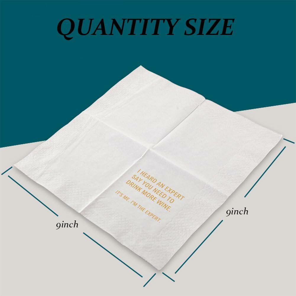 VOWFOO Oof Tough Crowd Funny Cocktail Napkins 4.5x4.5 100pcs 2-Ply