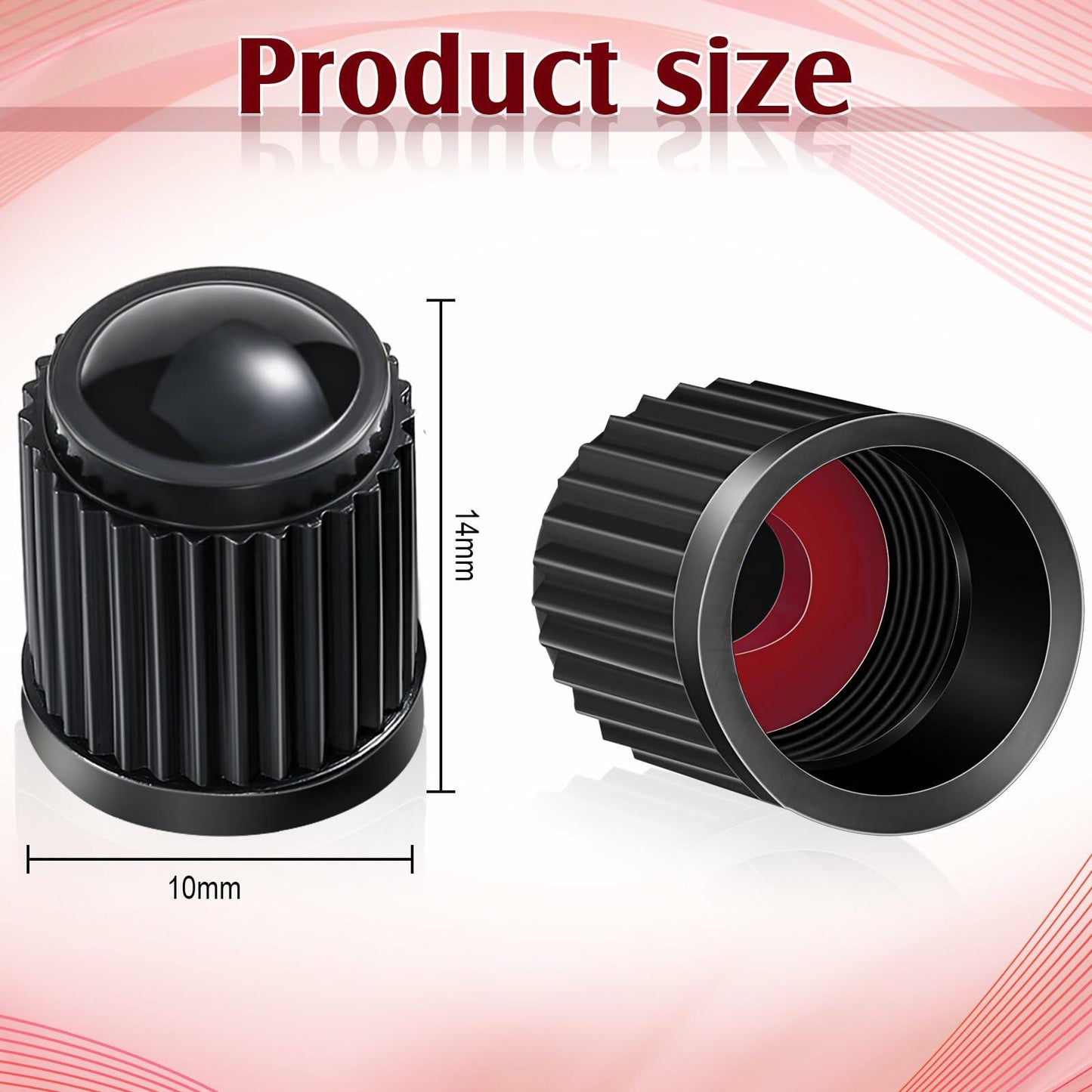 Outus 200 Pcs Tire Valve Stem Caps Universal Plastic Black Covers