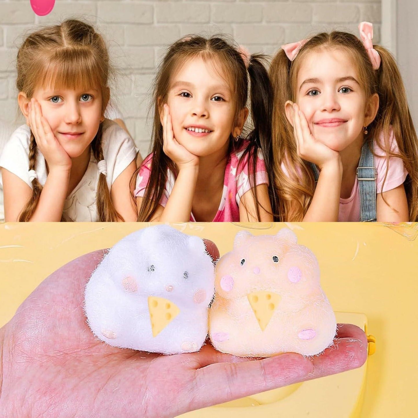 2Pcs Squishy Hamster Stress Relief Squeeze Toys Sensory Kids Gift