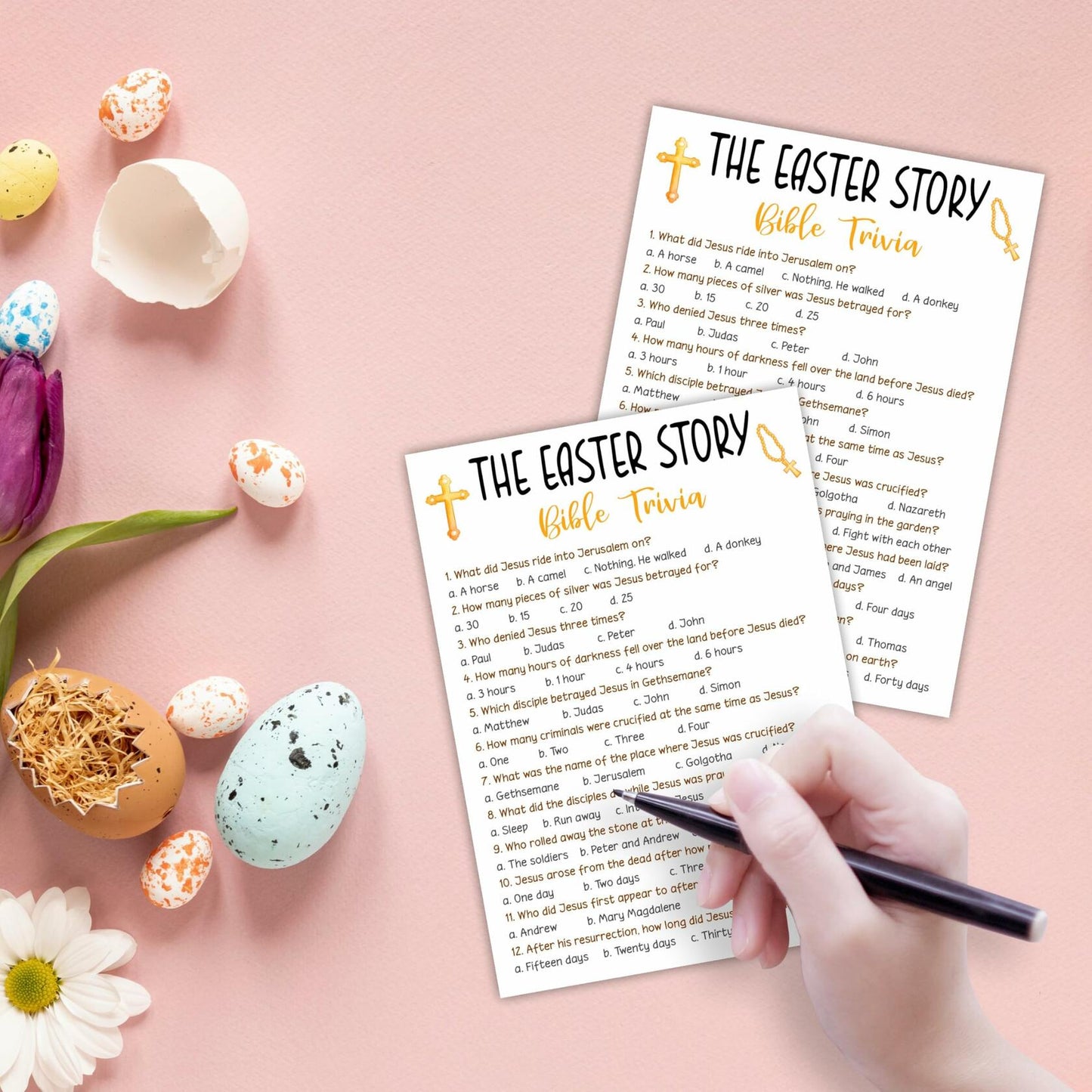 The Easter Story Bible Game Cards Christian Party Game 20 Pcs