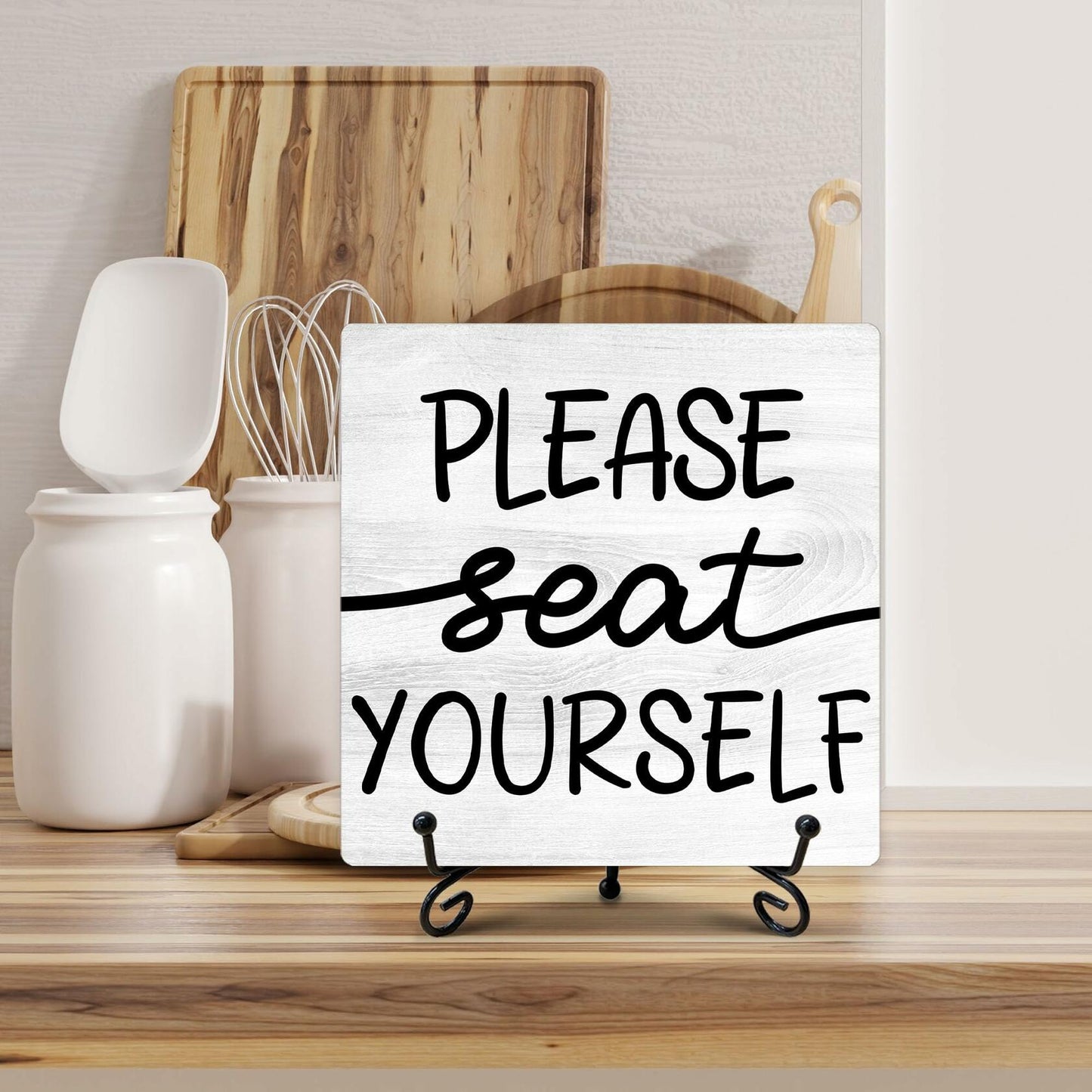 Farmhouse Please Seat Yourself Sign Bathroom Decor Shelf Toilet 5x5 Inches