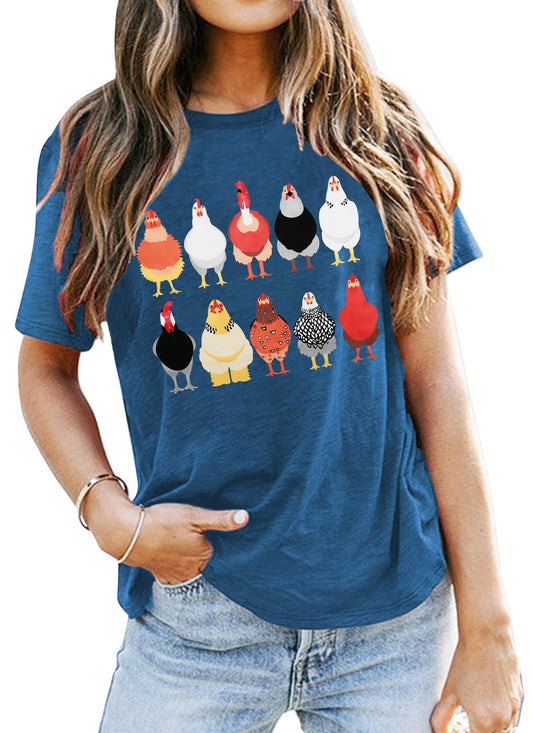 St. Patrick's Day Chickens Shirt Women Green Size L