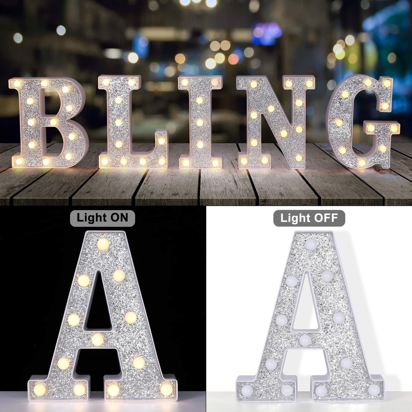 Foaky Silver Light Up Letter X Party Decoration Birthday Christmas Gift