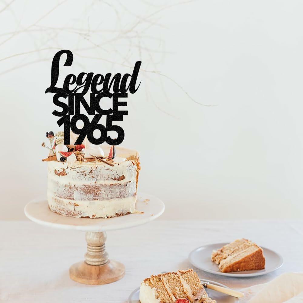 Legend Since 1965 60th Birthday Cake Topper Black Funny Fabulous Decor