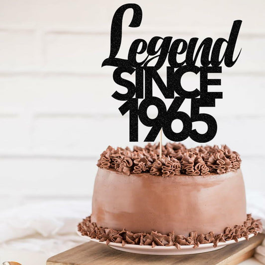 Legend Since 1965 60th Birthday Cake Topper Black Funny Fabulous Decor