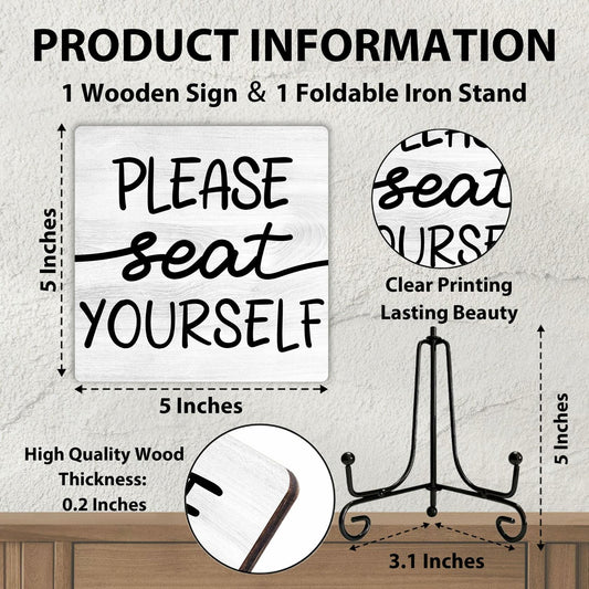Farmhouse Please Seat Yourself Sign Bathroom Decor Shelf Toilet 5x5 Inches