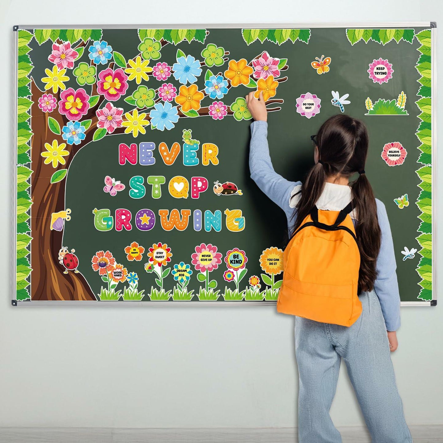 Spring Bulletin Board Decorations 115 Pcs Flower Tree Classroom Decor