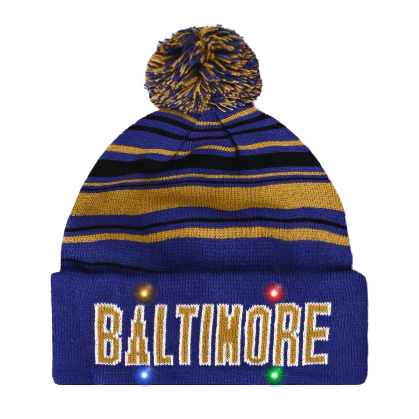 Vintage Classic Skull Cap Beanie LED Cuffed Winter Hat Knit Unisex