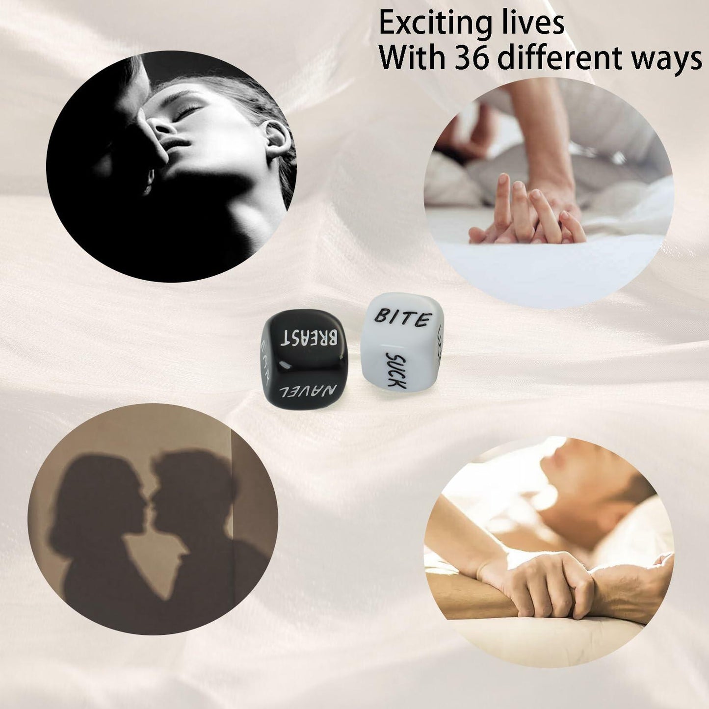 Romantic Naughty Dice Set Couples Game 36 Ways Black+White Anniversary Gift