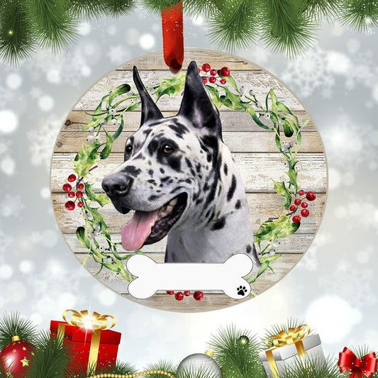 E&S Imports Harlequin Ceramic Dog Ornament Glazed Finish Christmas Decor