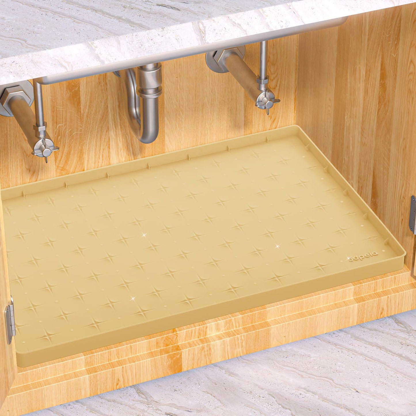 Sdpeia Under Sink Silicone Waterproof Mat Cabinet Liner 25x22