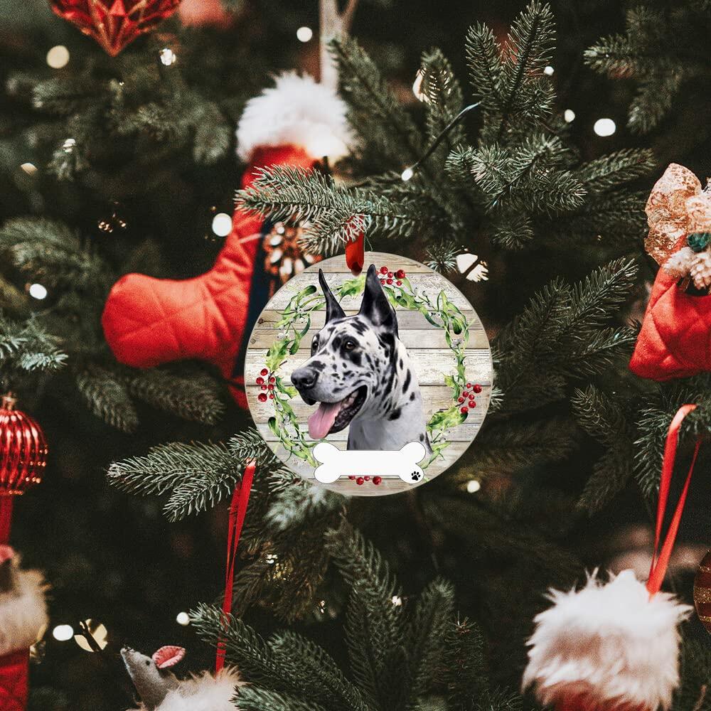 E&S Imports Harlequin Ceramic Dog Ornament Glazed Finish Christmas Decor