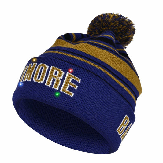 Vintage Classic Skull Cap Beanie LED Cuffed Winter Hat Knit Unisex