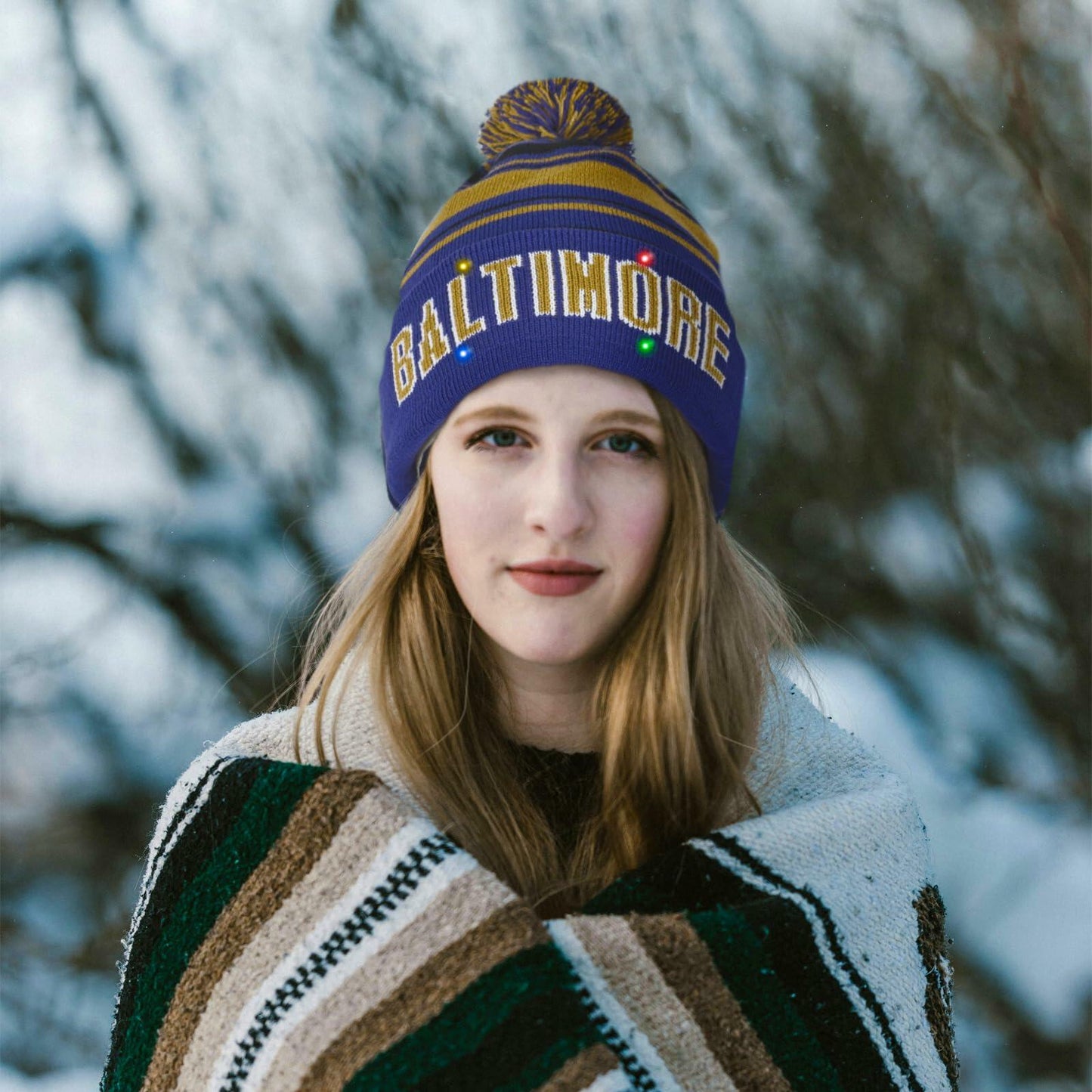 Vintage Classic Skull Cap Beanie LED Cuffed Winter Hat Knit Unisex