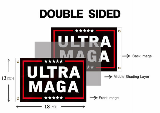 Trump 2024 Ultra MAGA Boat Nautical Flag 12x18in 220D Nylon Vivid Color