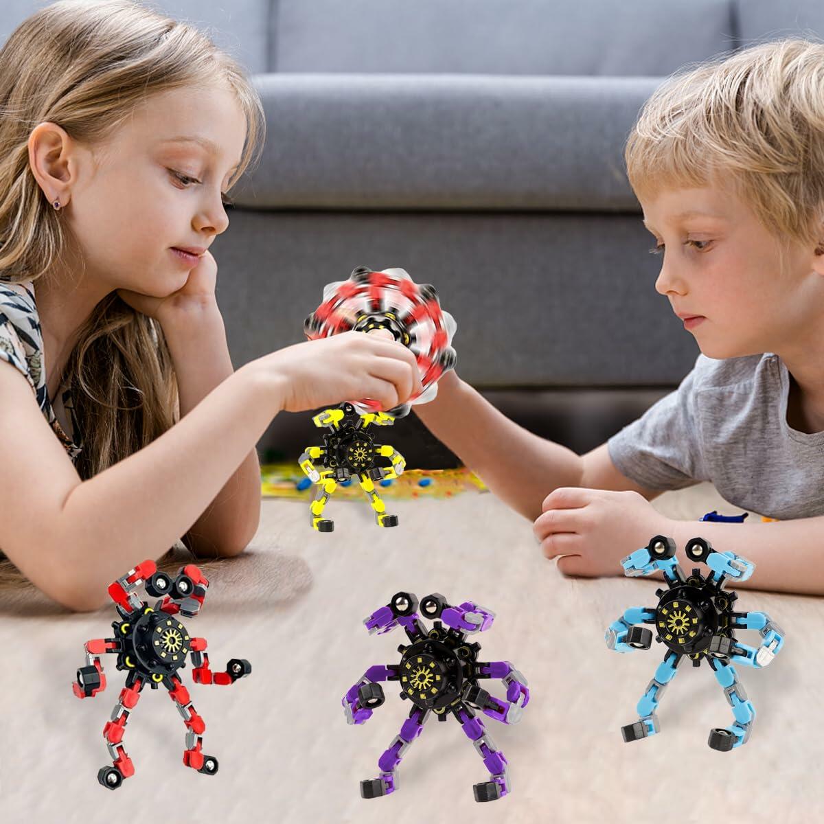 4pcs Deformation Fingertip Gyroscope Toys Stress Relief Fidget Toy Set