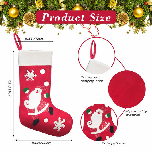 CMEECNE 3Pack Christmas Stockings Santa Snowman Reindeer Pattern Holiday Decor