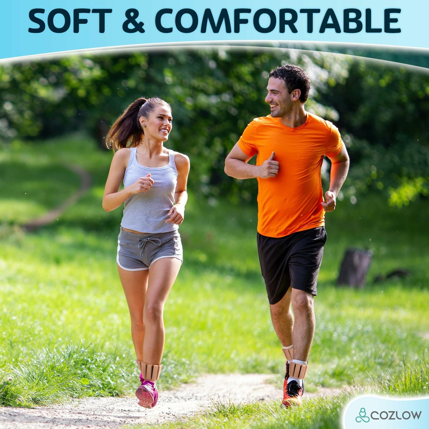 Cozlow Adjustable Ankle & Wrist Weights 1 lb Peach Set of 2