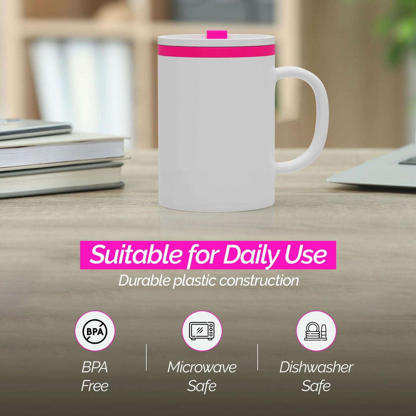 Copco Iconic Desk Mug 16oz 2 Pack Pink Double Wall Insulated