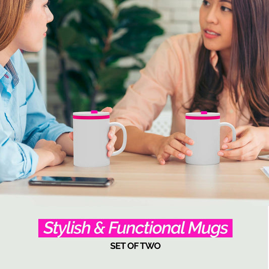 Copco Iconic Desk Mug 16oz 2 Pack Pink Double Wall Insulated