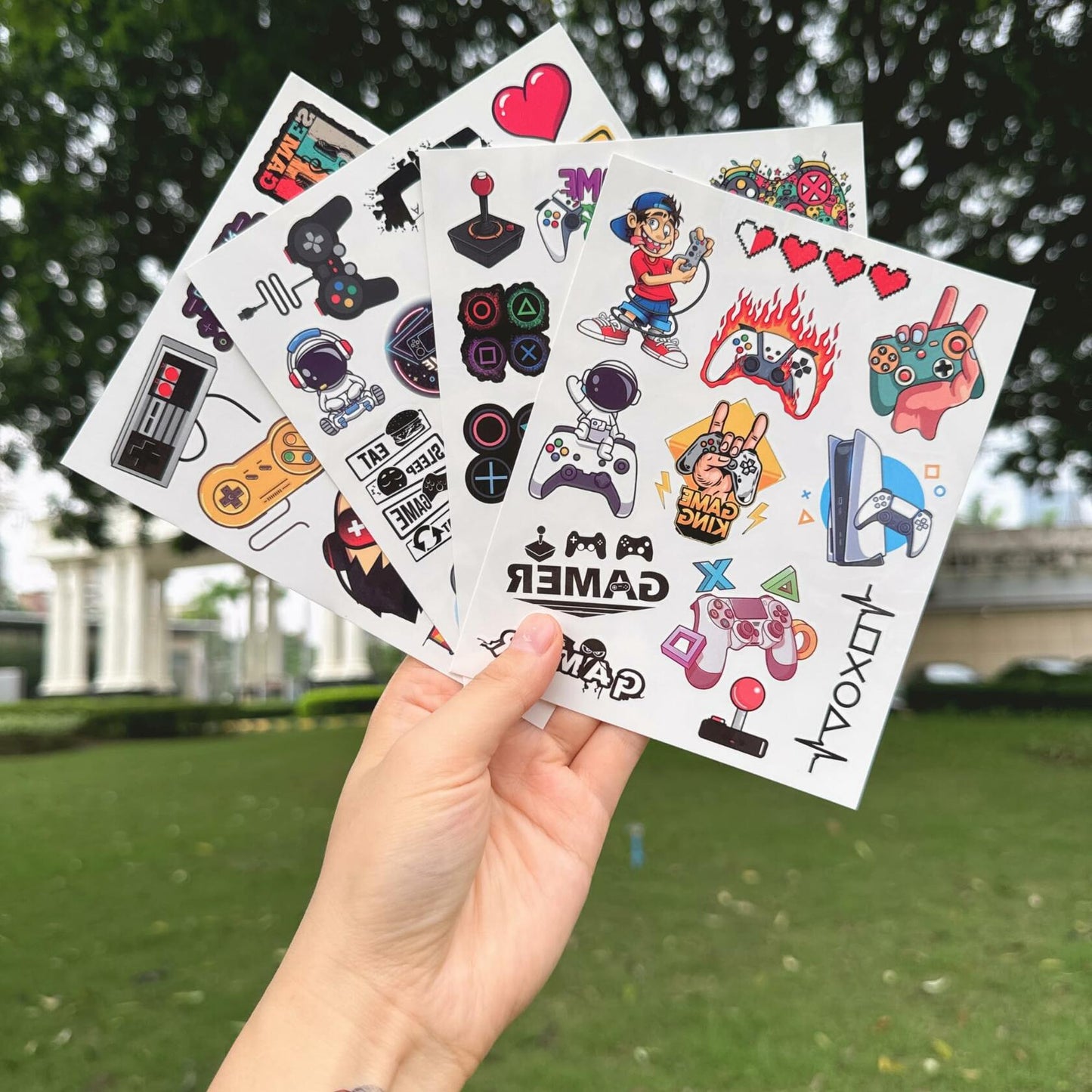 Gaming Temporary Tattoos 4 Sheets Colorful Gamer Party Favors Gift Idea