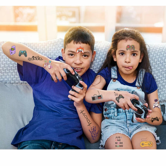 Gaming Temporary Tattoos 4 Sheets Colorful Gamer Party Favors Gift Idea