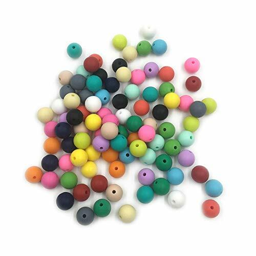 Alenybeby Silicone Pearl Beads 15mm 100pcs Round White Loose Beads
