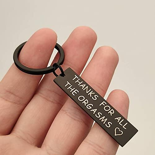 ShiQiao Couples Keychain Gift for Boyfriend Girlfriend Black Keyring