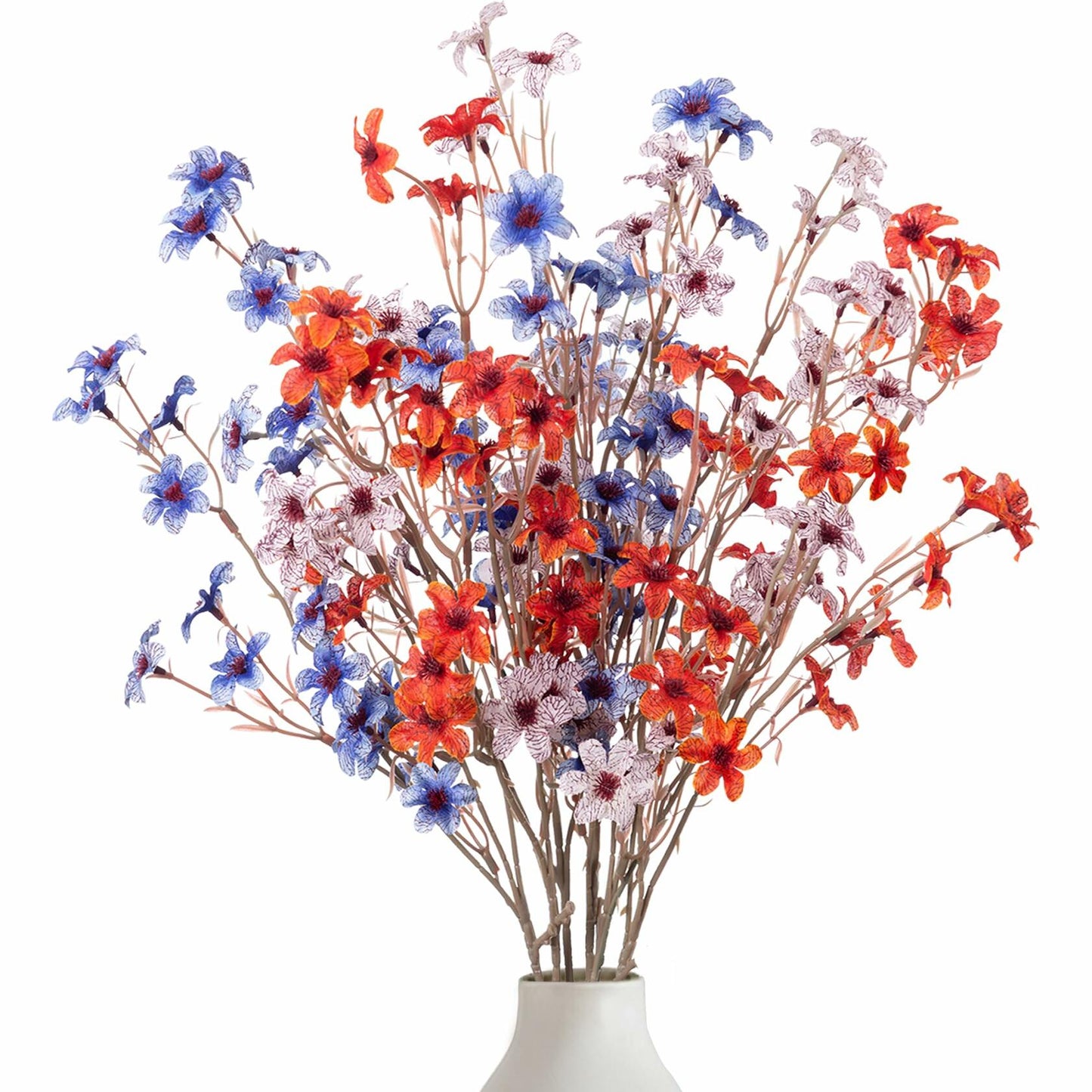 Ammyoo Artificial Flowers 6 Pcs Long Stem Fake Flower Vase Filler Decor