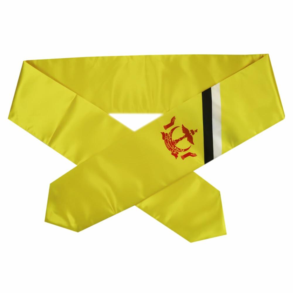 SNUWITH Brunei Flag Graduation Sash Double Sided 180x13cm