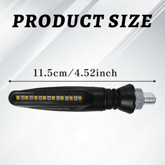 Lecctso 2PCS LED Motorcycle Running Brake Lights 12V Flowing Signal Blue