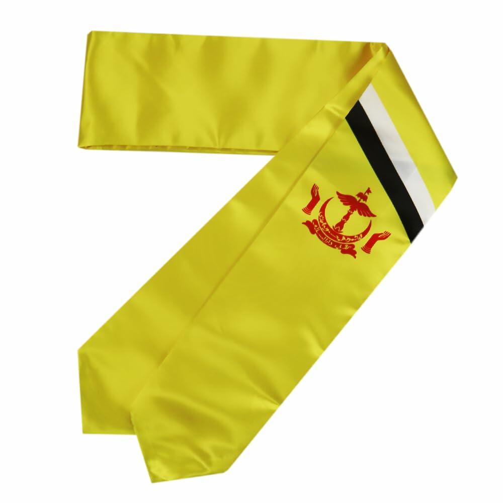 SNUWITH Brunei Flag Graduation Sash Double Sided 180x13cm
