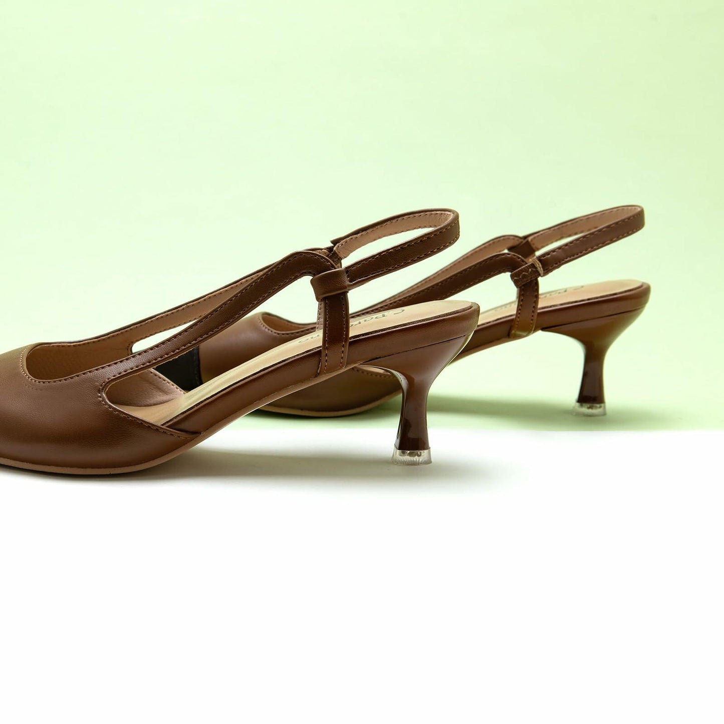C.Paravano Women's Pointed Toe Slingback Pumps Brown Heels Size 11