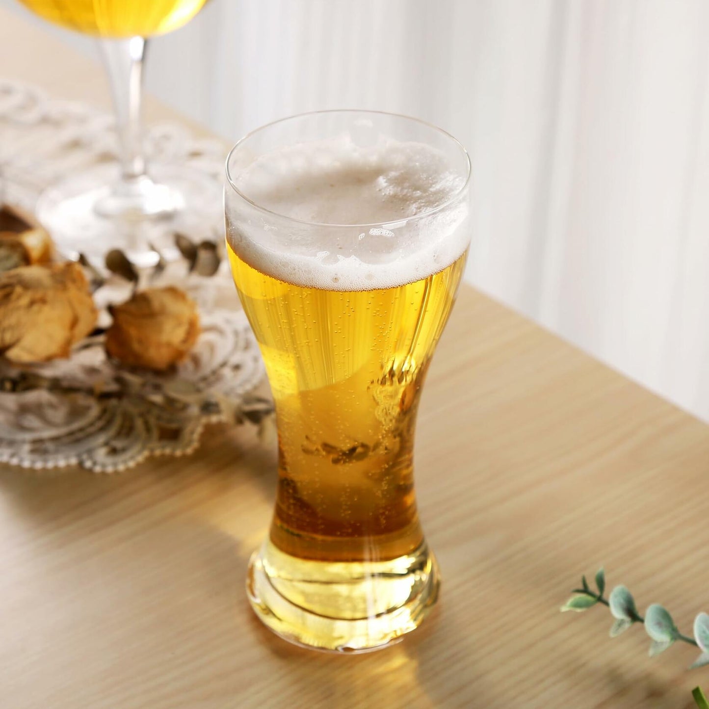 YIBEZ Pilsner Beer Glasses Set of 4 11oz Solid Clear Glassware Cups