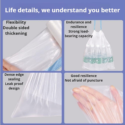 RatnaKetu 4 Gallon Drawstring Trash Bags Thick Strong Unscented 80 Count