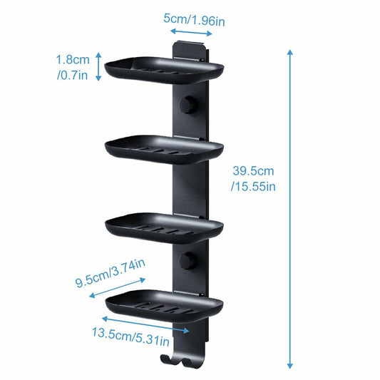 MAYZOLOP Soap Dish Holder Shower Wall Mount with 2 Hooks Bathroom