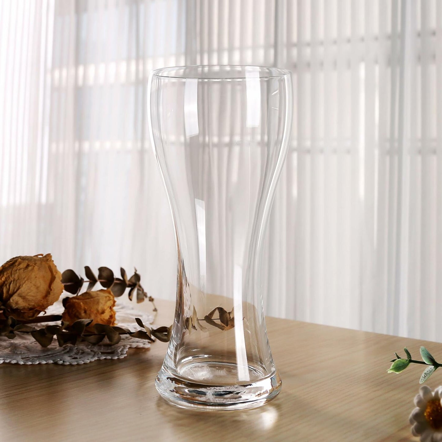 YIBEZ Pilsner Beer Glasses Set of 4 11oz Solid Clear Glassware Cups